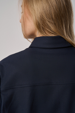 Рубашка-жакет укороченная синяя