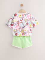 Футболка и шорты в комплекте для девочки Next AE6-180, Розовый, Салатовый