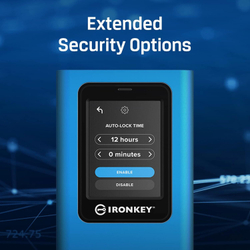 Kingston IronKey Vault Privacy 80 960GB — Зашифрованный внешний SSD с сенсорным экраном FIPS 197 сертификация и защита от несанкционированного доступа