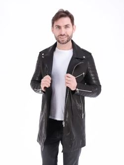 Плащ мужской кожаный, куртка мужская