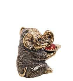 Народные промыслы AM-3256 Фигурка «Слон праздник» (латунь, янтарь)