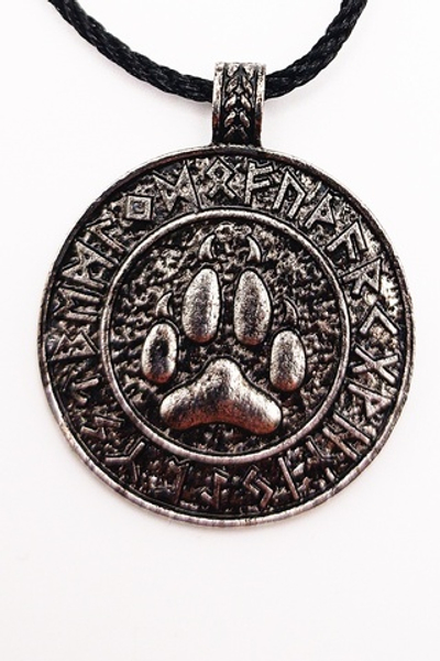 Печать Велеса - четырехпалая с рунограмой. Лапа Волка.