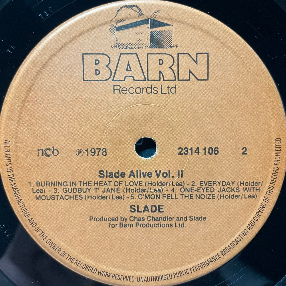 Slade ‎– Slade Alive Vol Two (Скандинавия 1978г.)
