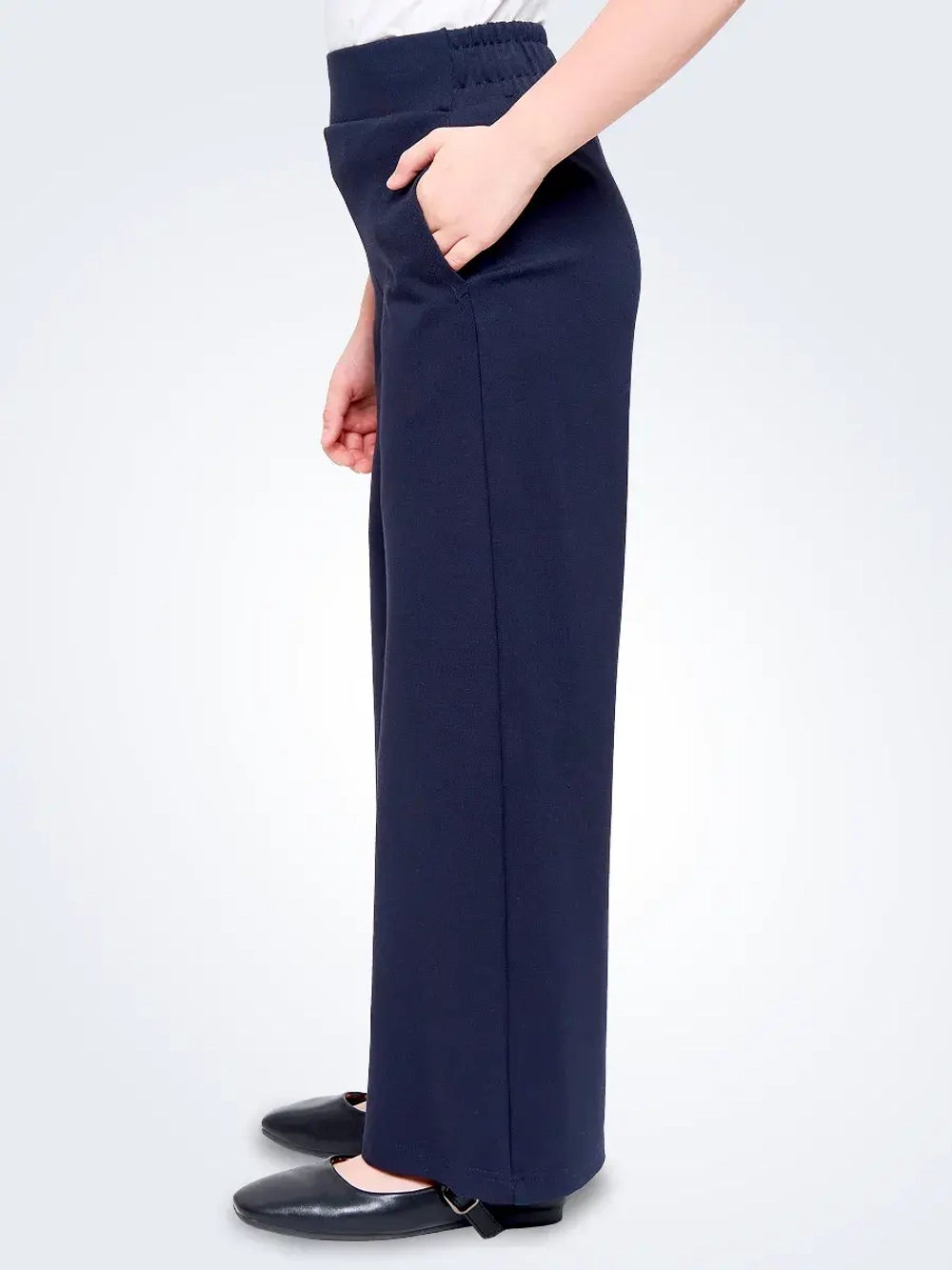 Брюки палаццо для девочки школьные на резинке