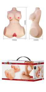 Мастурбатор-торс Aveline с 2 любовными тоннелями (Цвет: телесный)