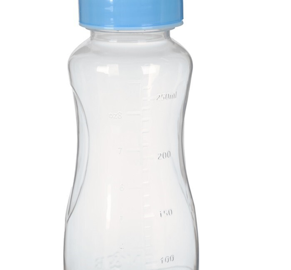 Бутылочка для кормления изогнутая, 250 мл, от 0 мес., цвет синий 2296036