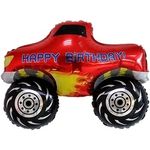 Шар (30''/76 см) Фигура, С Днем Рождения, Пикап Монстр-Трак, Красный