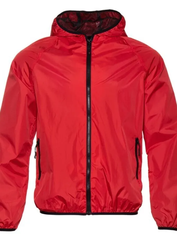 Ветровка унисекс, размер XXS, цвет красный
