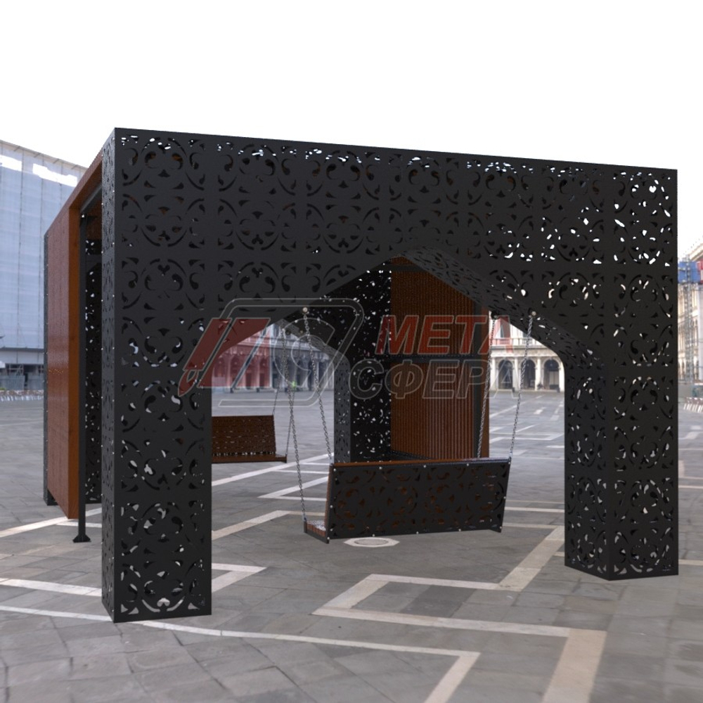 Пергола Шахерезада с резной скамейкой