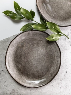 Набор 2 шт тарелок с бортиком, 21 см, Мокко