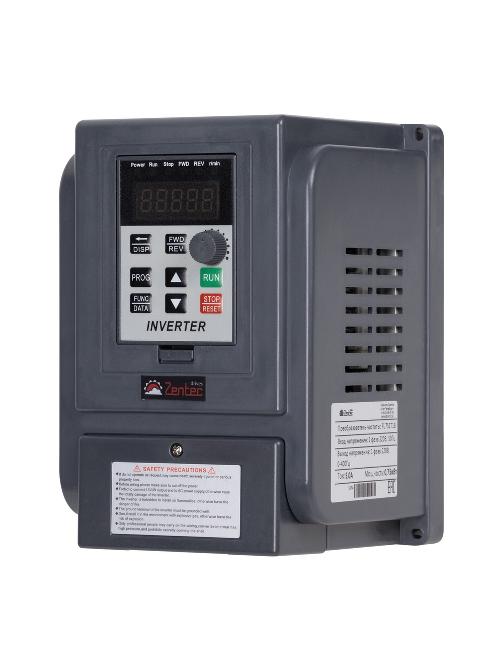 Преобразователь частоты Zentec FL751T1B (0,75кВт 1х220В)