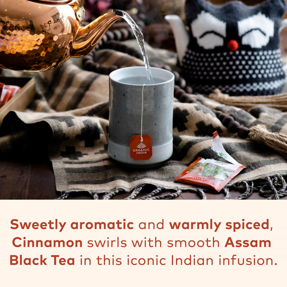Organic India, Чай масала с тулси, 18 пакетиков, 37,8 г (1,33 унции)