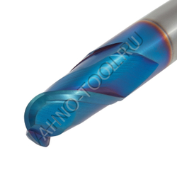 Фреза твердосплавная сферическая  8мм (L=60, l=16, хв=8) Z2 35° по закаленной стали BRHM-2B-R4.0 HRC