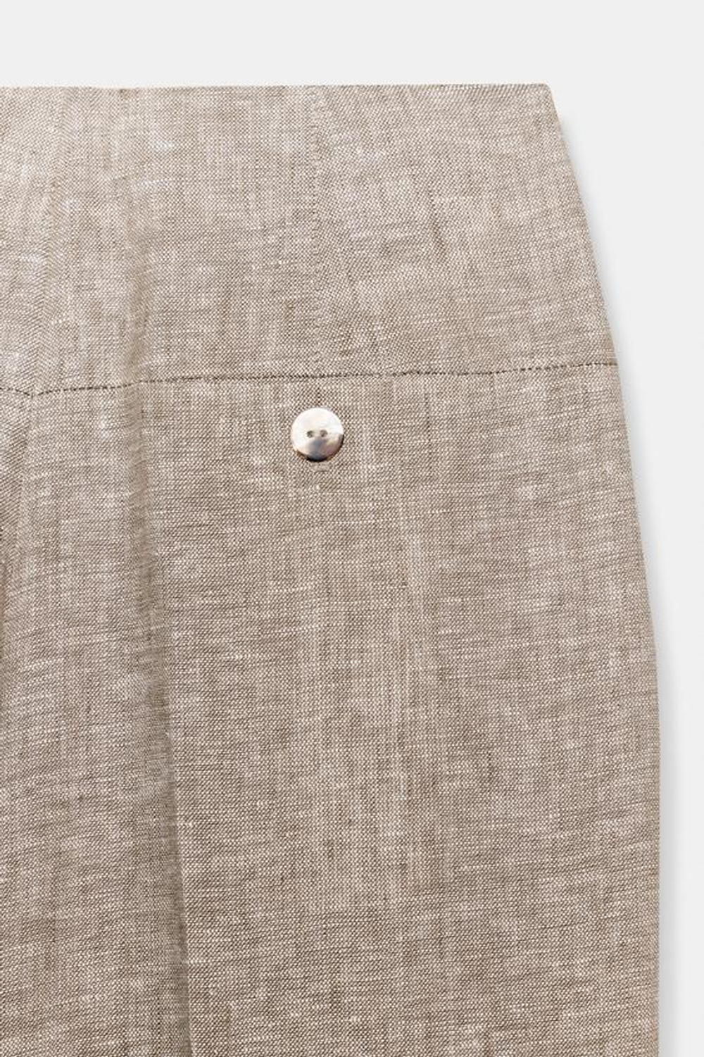 ZARA ПРЯМЫЕ БРЮКИ ИЗ 100% ЛЬНА, ПЕСОЧНЫЙ МЕЛАНЖ