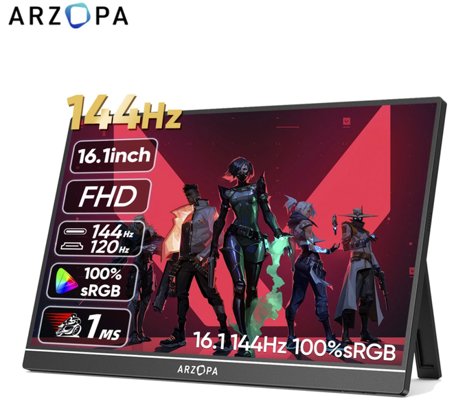 16.1" Портативный монитор Arzopa Z1FC FHD IPS 1920x1080, 144 Гц (Без БП)