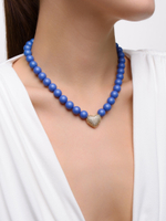 Колье "Autumn Heart dark Blue" Gold