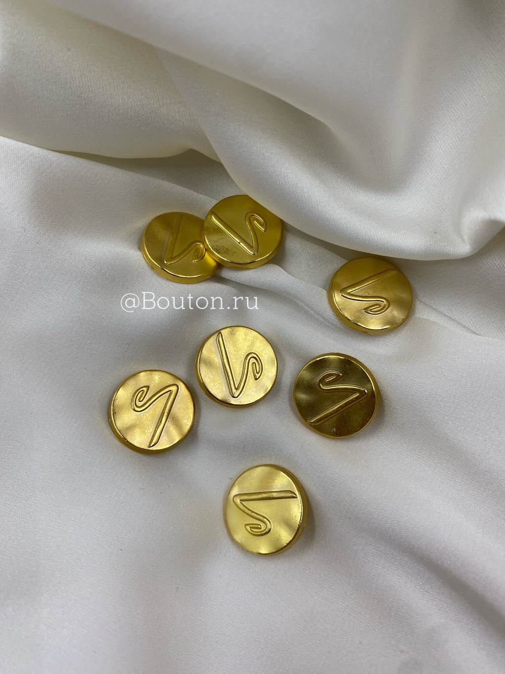 Пуговицы "S" лого Скиапар. золотые 17 мм скидка