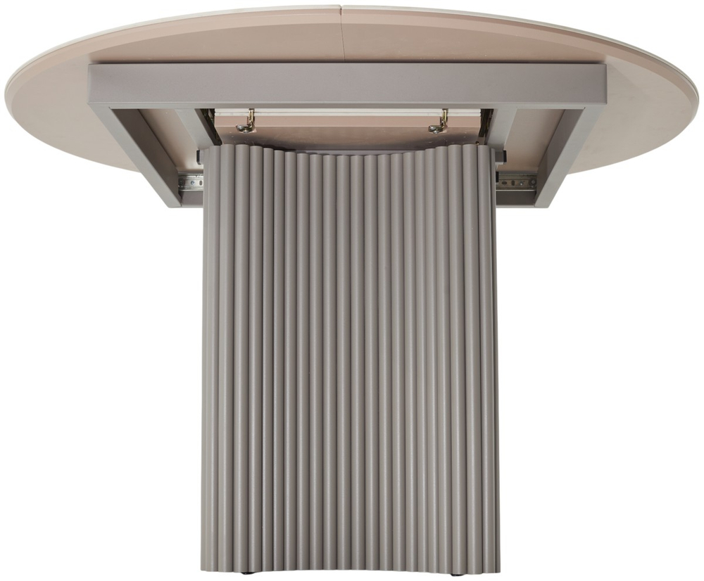 Стол АДАЖИО 115 КРУГЛЫЙ GILT WHITE, керамика / Латте каркас М-City