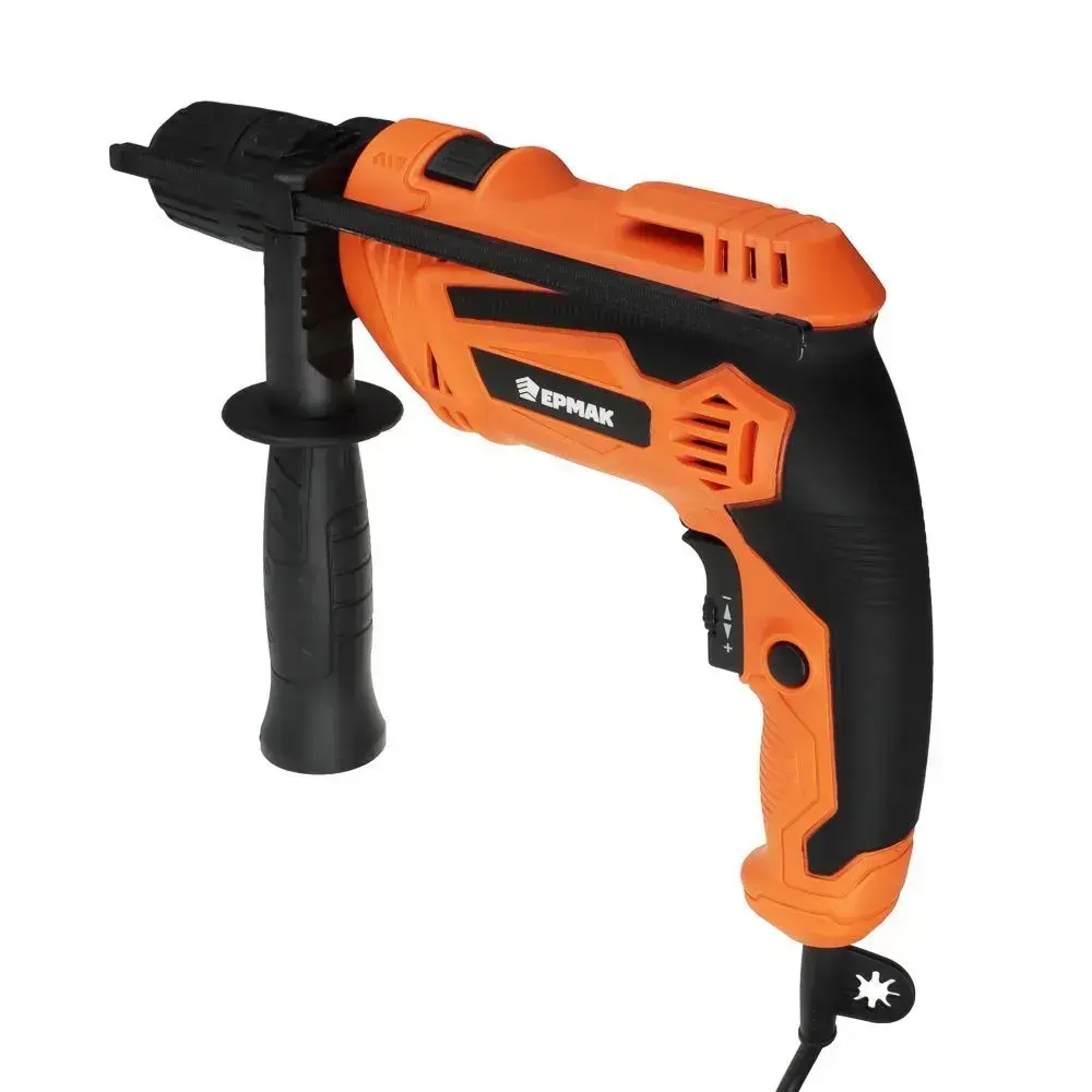 Дрель ударная электро ДУ-780, 780Вт, быстрозаж. патрон 13мм, 0-3000 об/мин, рег.скор,реверс. электродрель