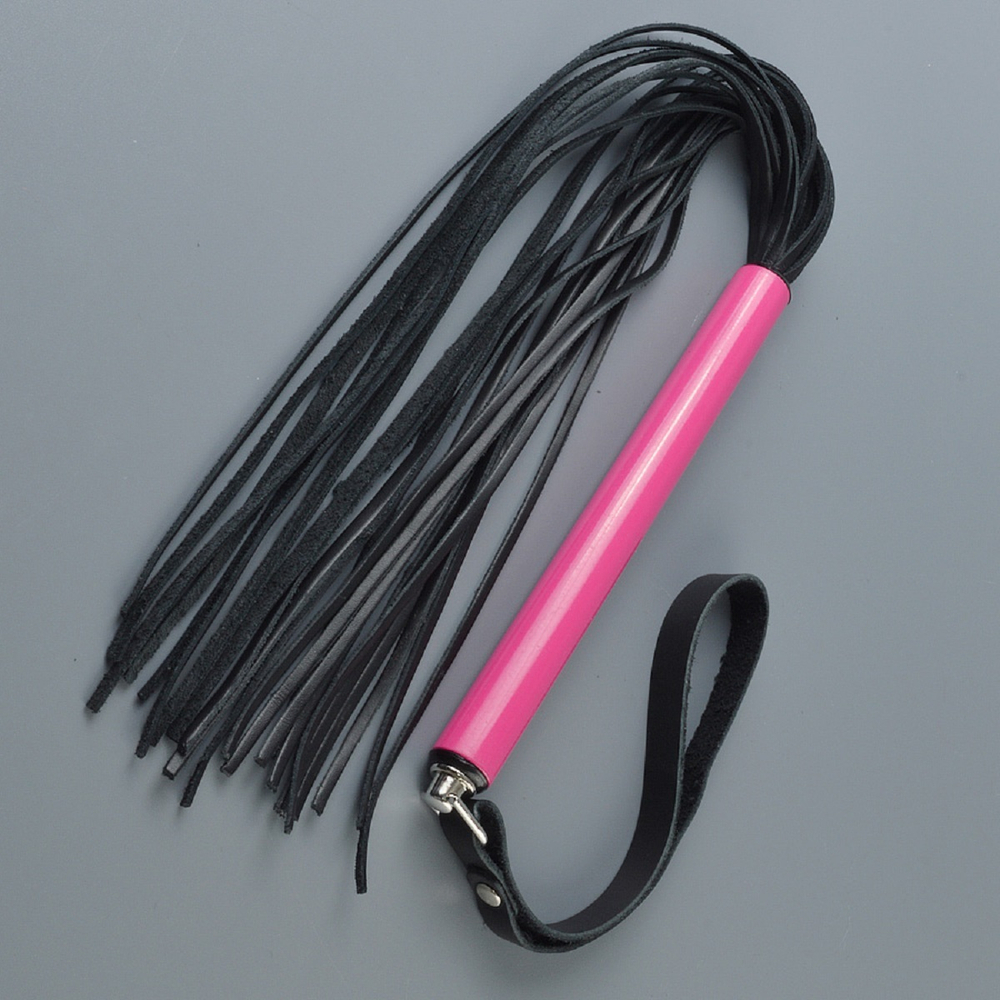 Плеть Sitabella черная кожа розовая рукоять 47 см