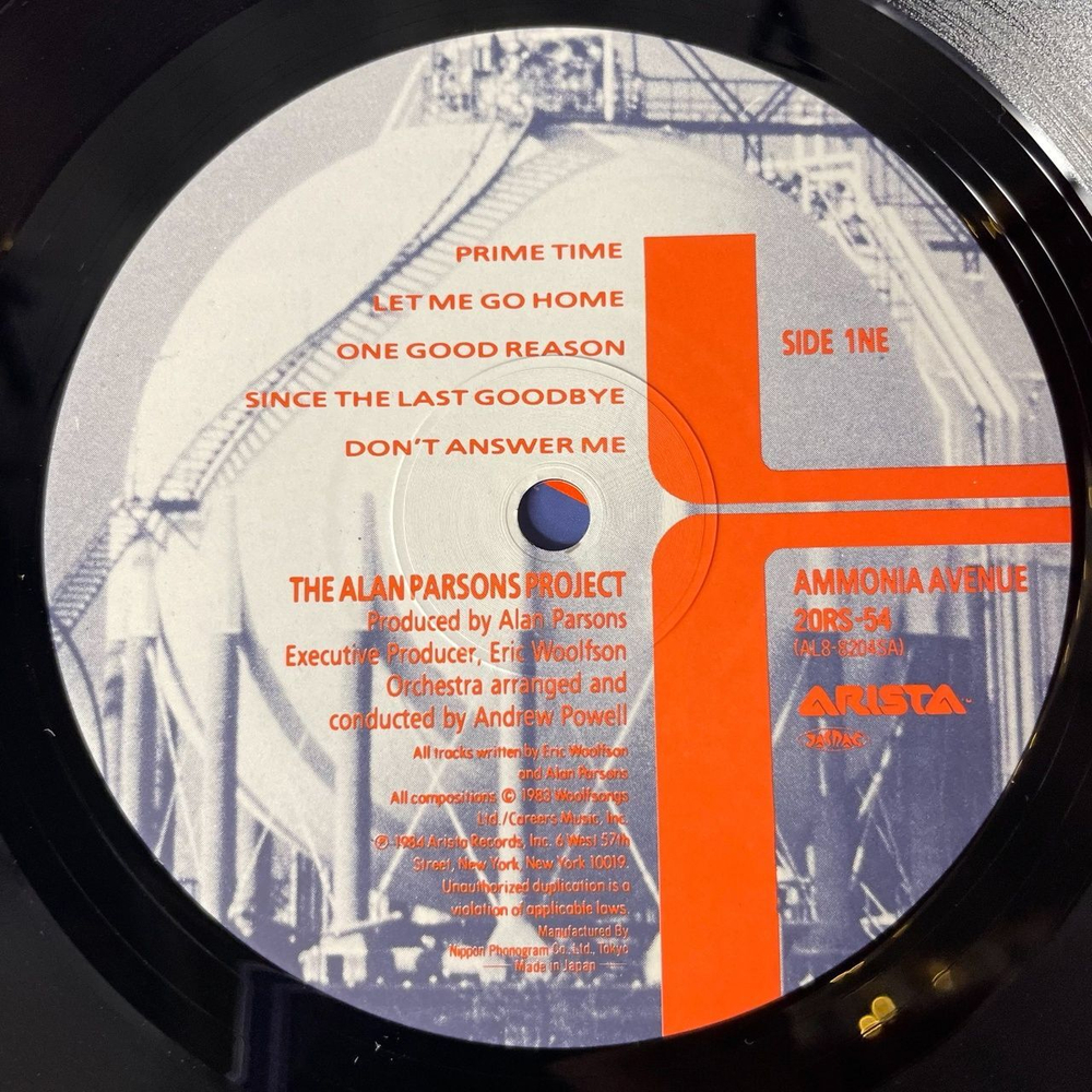 Винтажная виниловая пластинка LP The Alan Parsons Project Ammonia Avenue (Japan 1984) (Obi) One Good Reason