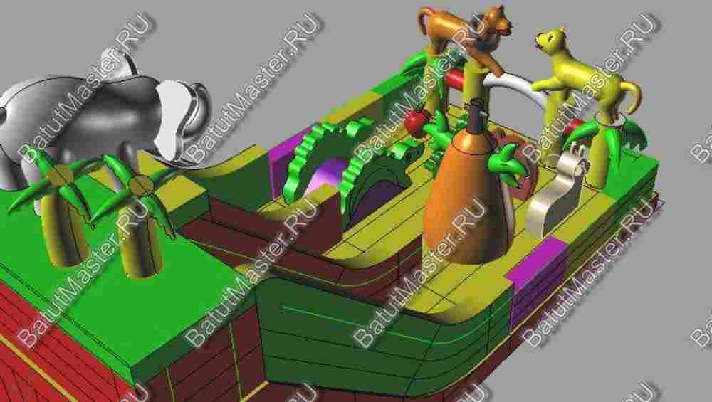 Коммерческий надувной батут "Сафари парк" 12*6*6 м