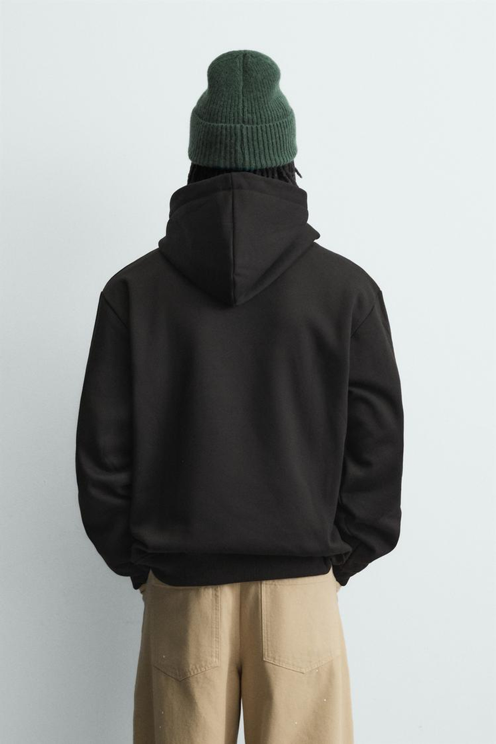 ZARA БАЗОВОЕ ХУДИ HEAVYWEIGHT, ЧЕРНЫЙ