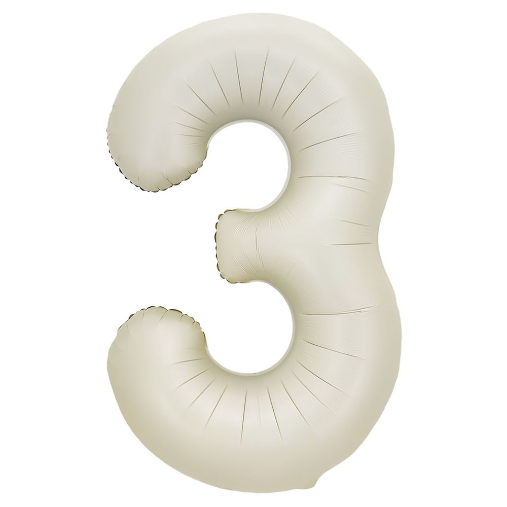 Шар (32&#39;&#39;/81 см) Цифра, 3, Белый песок, Сатин, 1 шт. в уп.