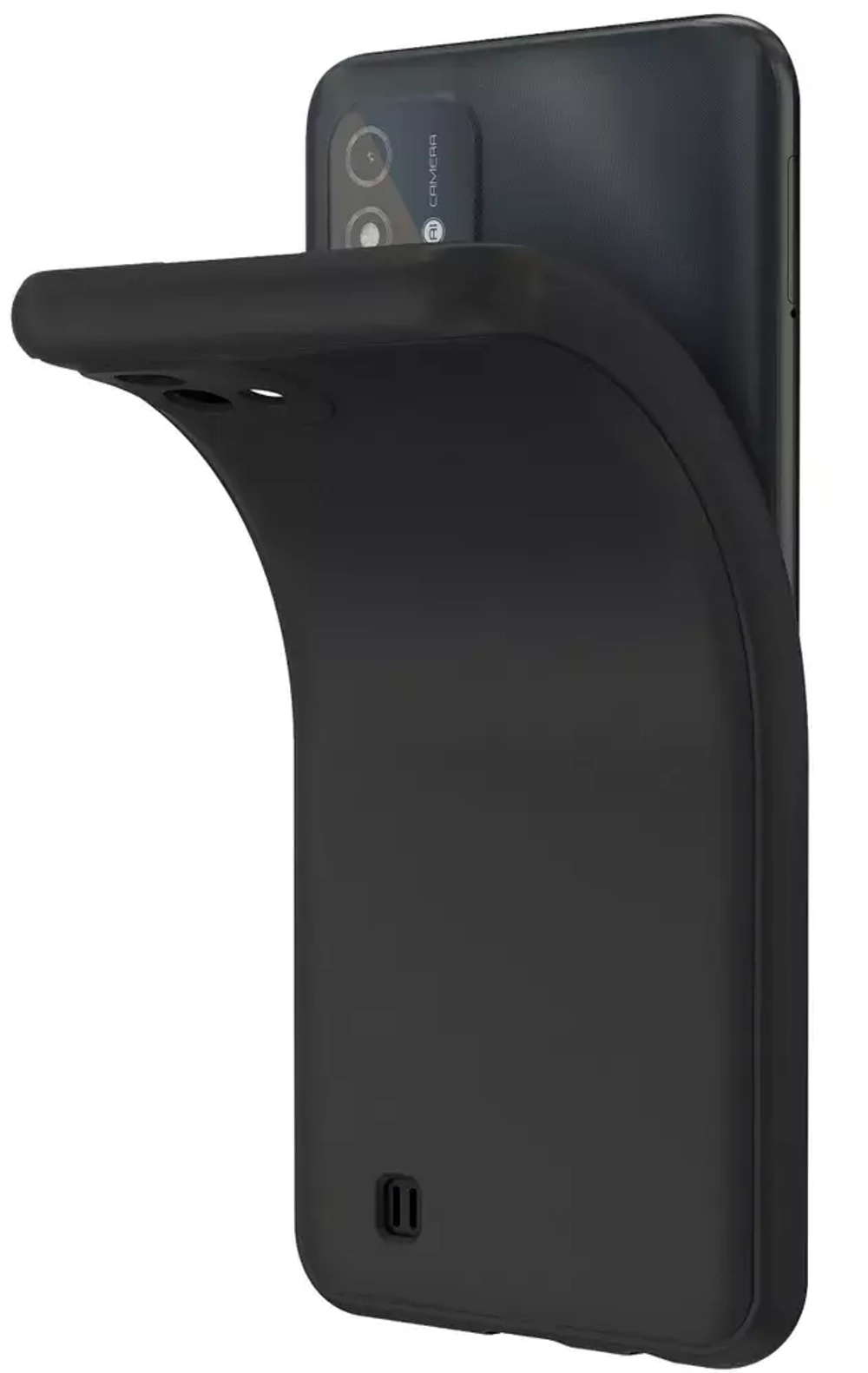 Накладка Realme C20/C11 силикон матовый черный Zibelino