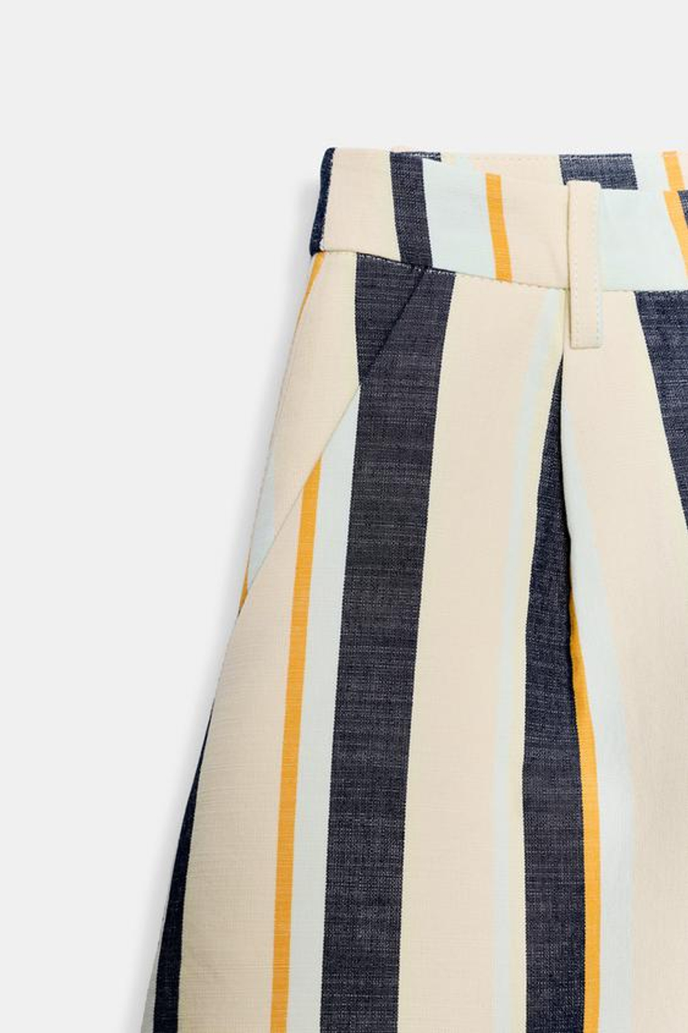 ZARA ШОРТЫ В ПОЛОСКУ СО СКЛАДКАМИ — ZW COLLECTION, РАЗНОЦВЕТНЫЙ