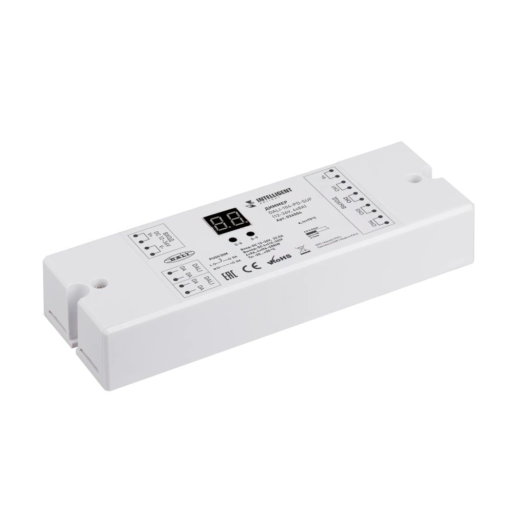 INTELLIGENT ARLIGHT Диммер DALI-104-PD-SUF (12-36V, 4х8А) (IARL, IP20 Пластик, 3 года) 026504