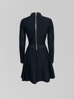 Платье 1302 однотонное с воротником, расклешенной юбкой и большими пуговицами