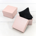 Коробка Ювелирная 9х9х5.5 см Набор 2 шт "Ромбики" с подушкой (Розовый)