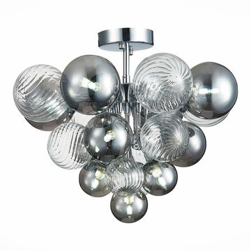 Люстра потолочная 10*G9 SL1124.102.10 хром/дымчатый/прозрачный Vinetto ST-Luce