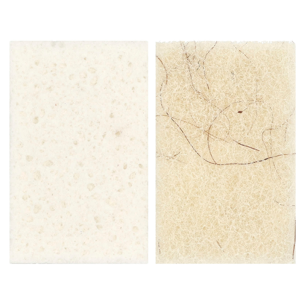 Full Circle, Cleana Colada, усиленные губки для мытья посуды с кокосом, 2 упаковки