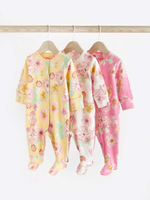 Комбинезон / Cлип для малышей Next 104-207, 3 шт., Желтый, Розовый