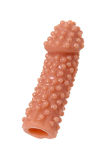 Телесная насадка на фаллос с бугорками Extreme Sleeve 010 M-size - 14 см. (Цвет: телесный)
