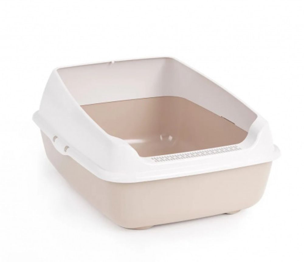 Лоток для кошек с высокими бортами, бежевый М8579