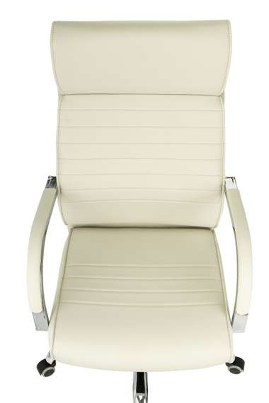 Кресло руководителя Бюрократ T-8010SL слоновая кость эко.кожа крестов. металл хром