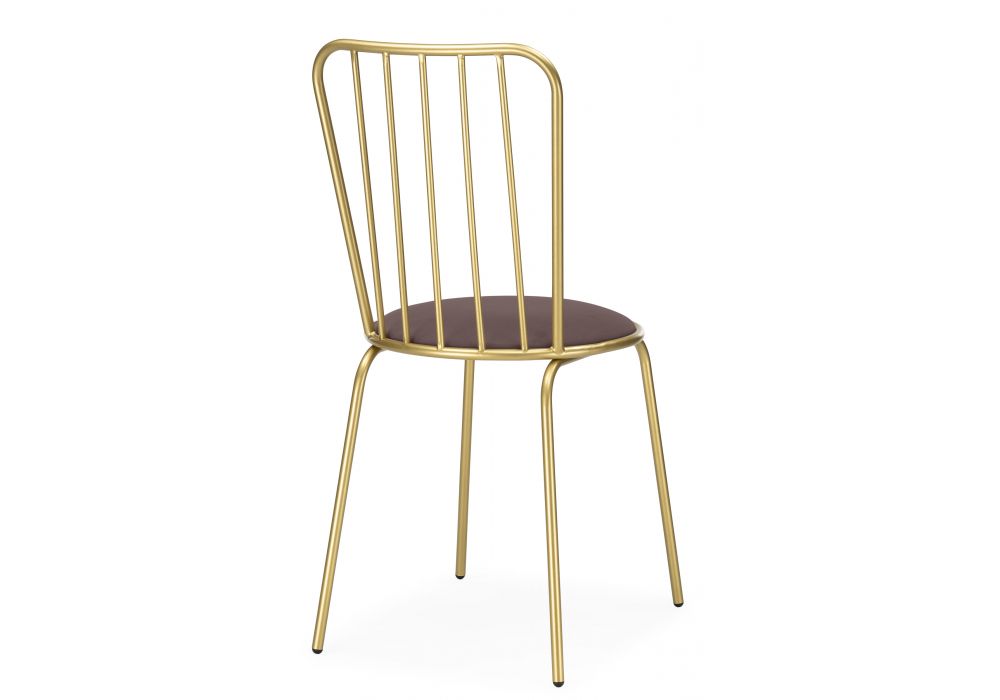 Стул на металлокаркасе Авалон какао велюр / золото