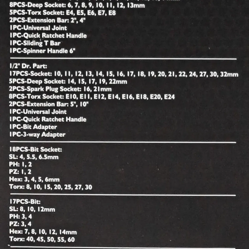 Набор инструмента 108пр.1/4''&amp;1/2''(6-гран)(4-32мм) JCB JCB-41082-5