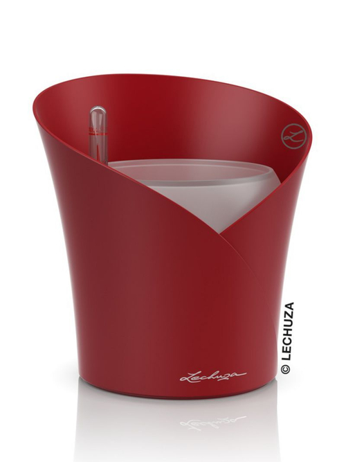 Кашпо Lechuza "Orchidea Complete scarlet red matt" (пластик), 18х18хH20 см