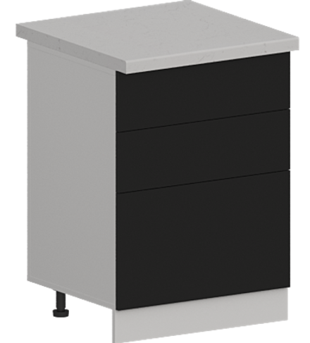 Кухня Модуль ШН3Я 600 Графит / Черный матовый