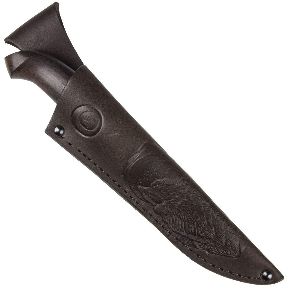 Нож кузница Семина Пуукко, ст.VG -10,мельхиор,стаб.кар.бер.,черное дерево