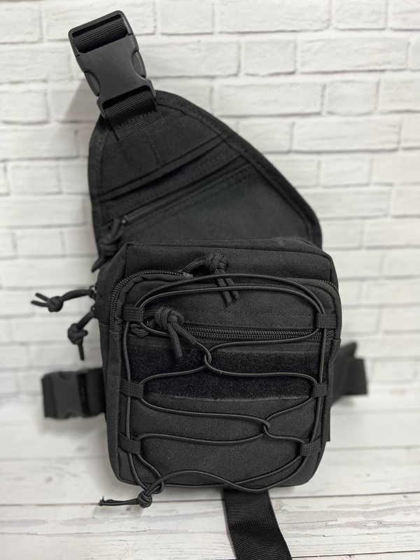 Тактическая плечевая сумка / чёрный