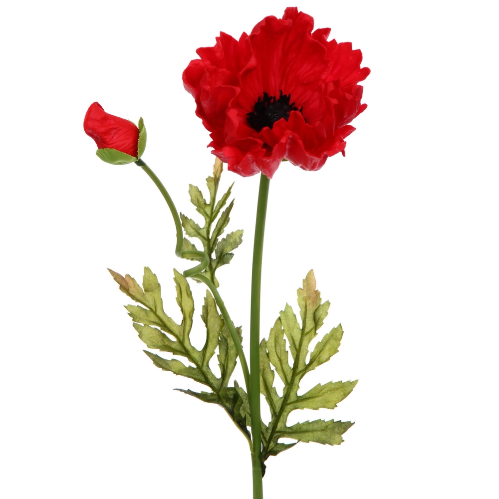 Цветок искусственный «Natur» 60см Мак красный