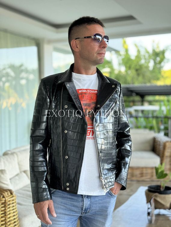 Мужская куртка из кожи крокодила JT-109