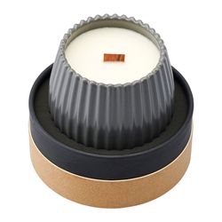 Свеча ароматическая с деревянным фитилём Hugs and Cookies из коллекции Edge, серый, 60 ч