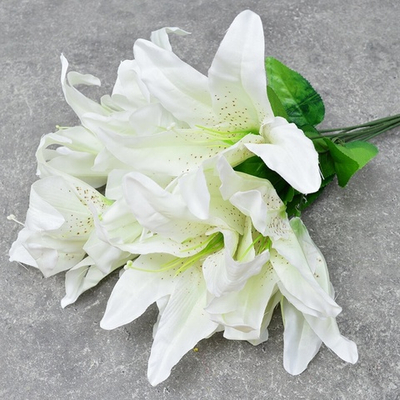 Цветы искусственные "Лилии", цвет белый
