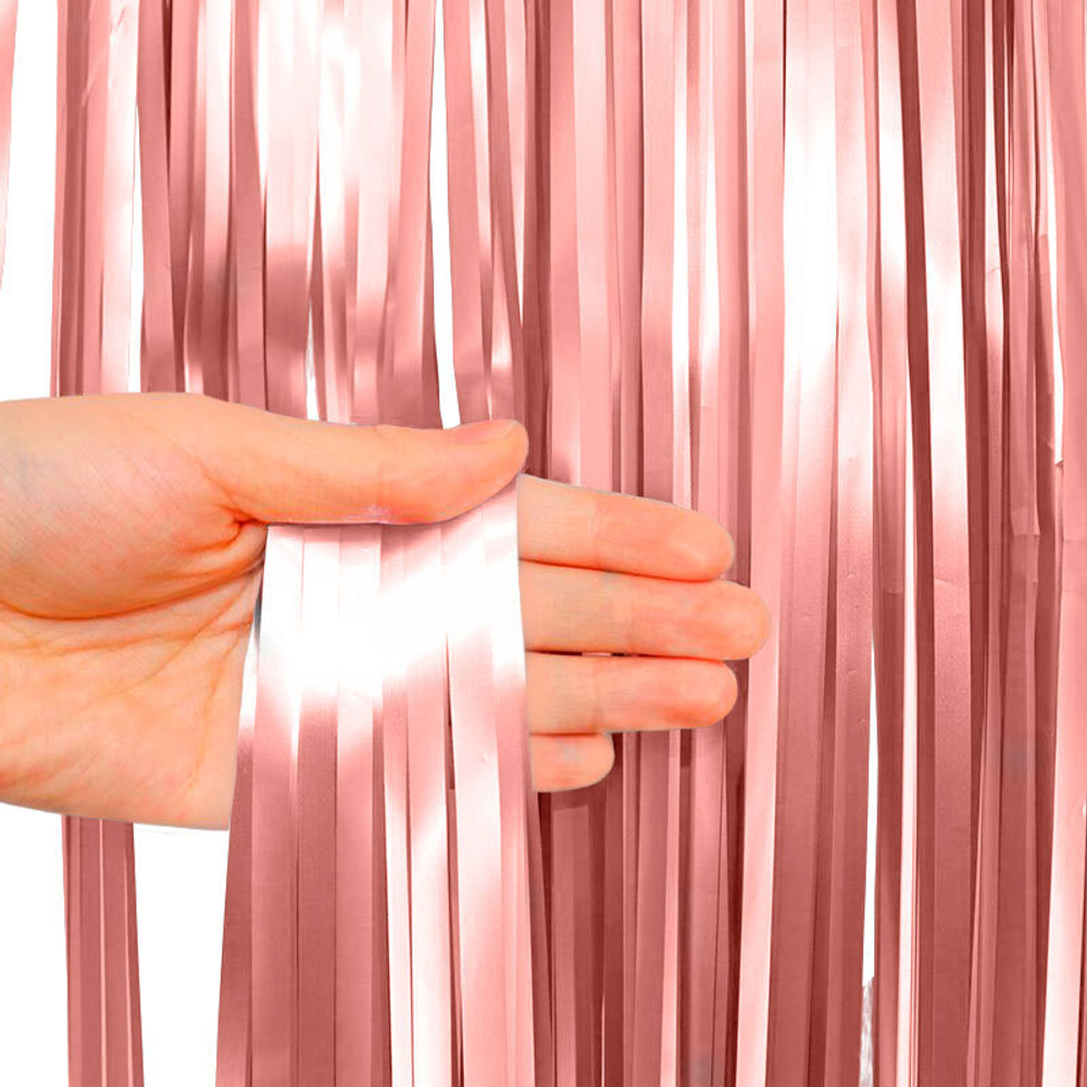 Занавес матовый "Дождик" Розовое золото